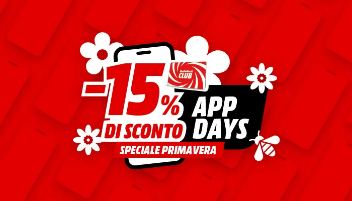 MediaWorld APP DAYS Speciale Primavera: extra sconto 15% in app dal 14 al 16 marzo 2026 2
